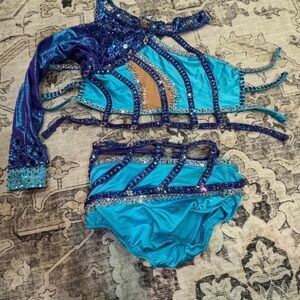 Shimmering Blue Kids Dance Costume